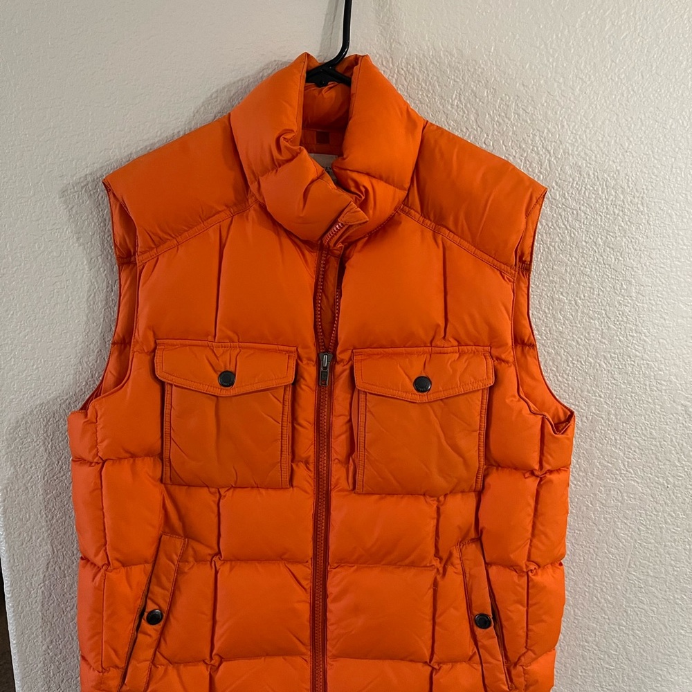 Lands' End Orange Quilted Puffer Vest